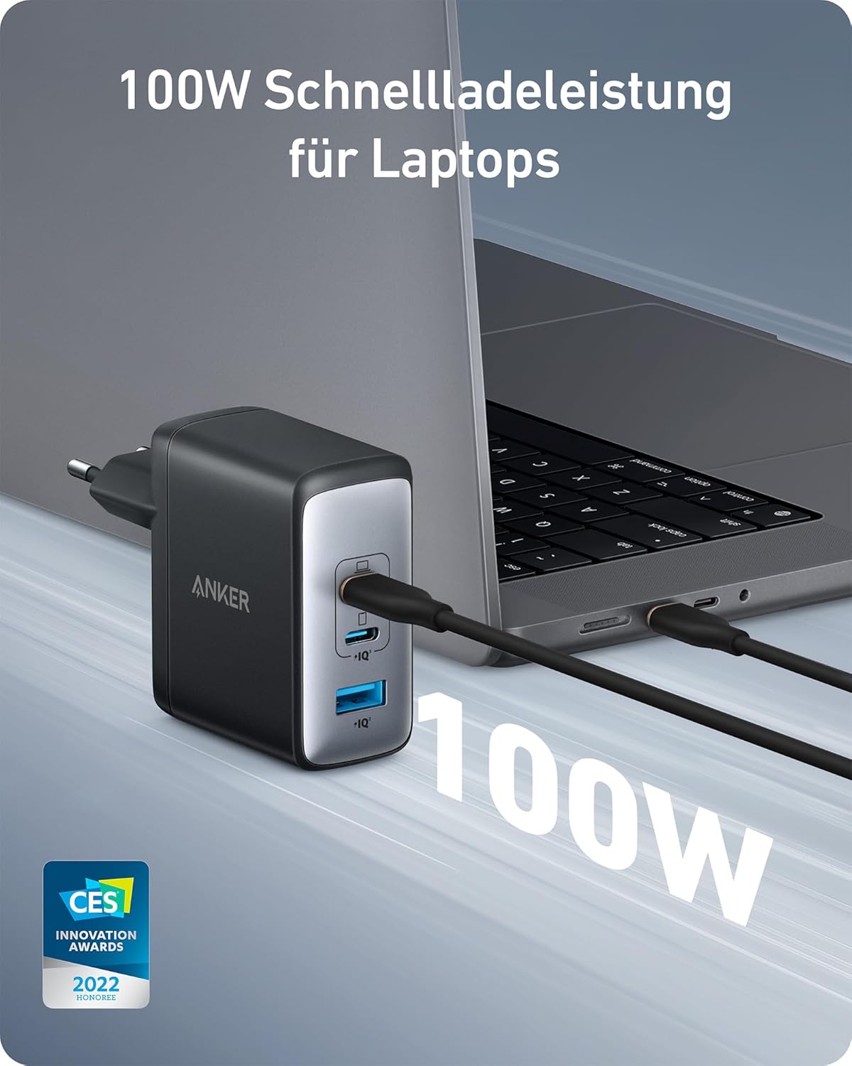 100W USB C Ladegerät, Anker 736 Charger (Nano II) Schnellladegerät, 3-Port USB C Netzteil für MacBook Pro/Air, iPad Pro, Galaxy S22/S20, iPhone 15/Pro