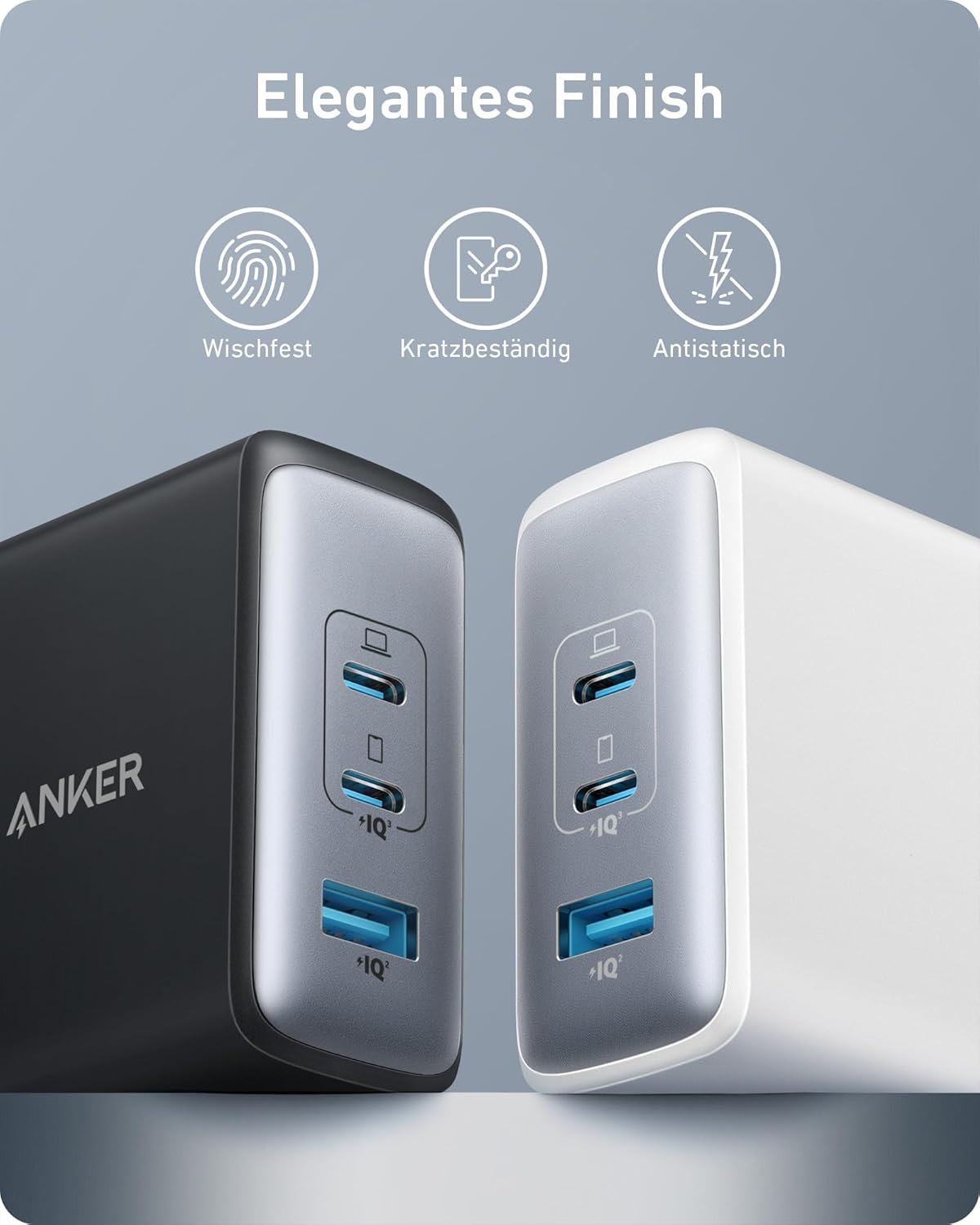 100W USB C Ladegerät, Anker 736 Charger (Nano II) Schnellladegerät, 3-Port USB C Netzteil für MacBook Pro/Air, iPad Pro, Galaxy S22/S20, iPhone 15/Pro