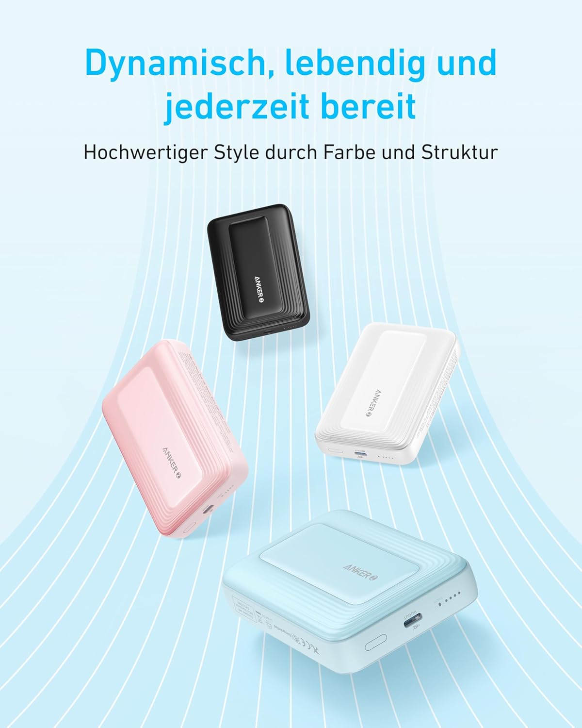 Anker Magnetische Powerbank, kompaktes 10.000mAh Ladegerät mit 30W Max. Schnellladen, kabellos und portabel, hautfreundlicher und robuster Akku, für iPhone 16/15/14 Serie, AirPods und mehr