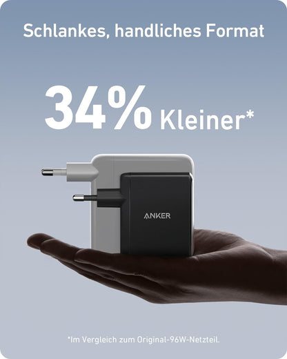 100W USB C Ladegerät, Anker 736 Charger (Nano II) Schnellladegerät, 3-Port USB C Netzteil für MacBook Pro/Air, iPad Pro, Galaxy S22/S20, iPhone 15/Pro