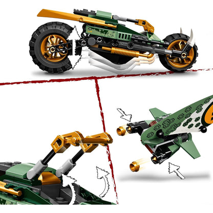 LEGO 71745 NINJAGO Lloyds Dschungel-Bike Bauset, Spielzeug Motorrad mit Lloyd und NYA Minifiguren