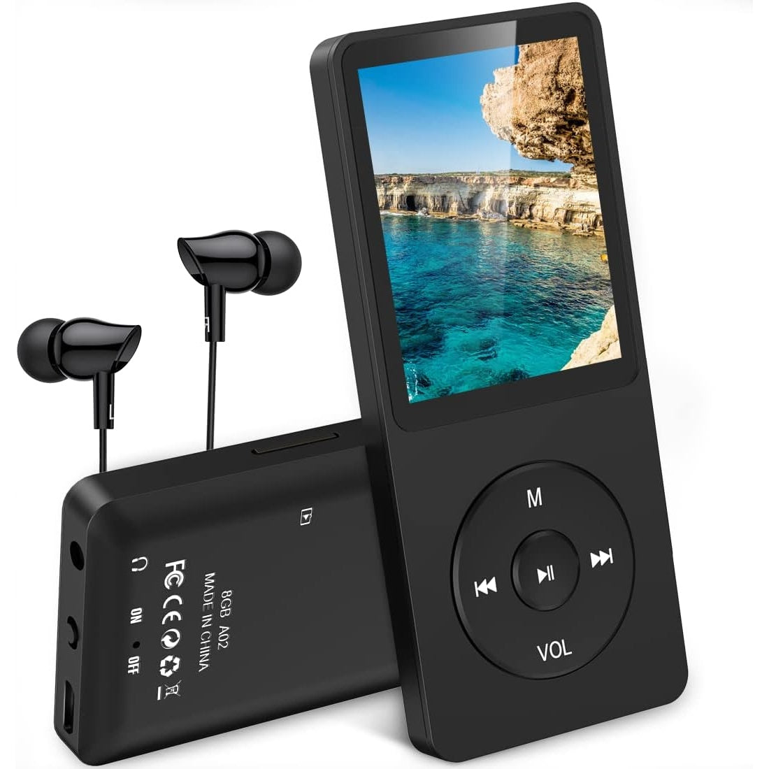 AGPTEK MP3 Player 8GB verlustfrei MP3 mit 1,8 Zoll Bildschirm 70 Stunden tragbare Musik Player mit Kopfhörer