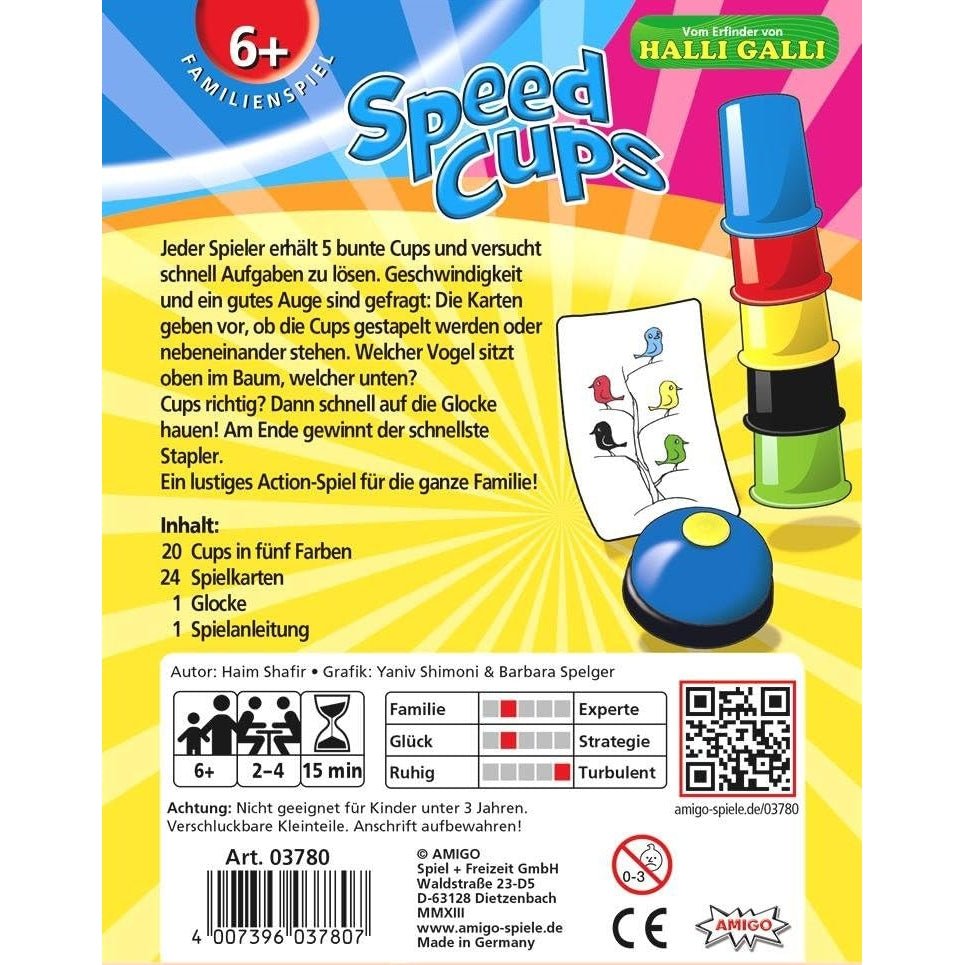 AMIGO 03780 - Speed Cups, Geschicklichkeitsspiel, 2 bis 4 Spieler - Miyashop24