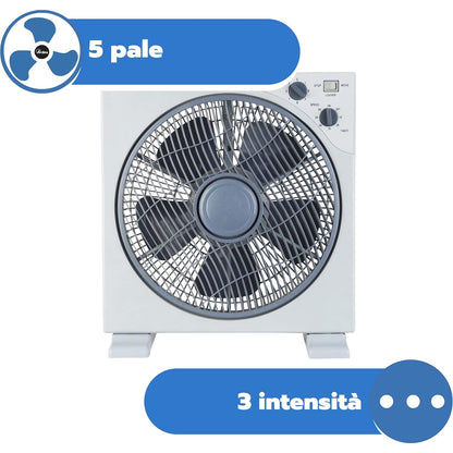 ARDES Tragbarer quadratischer Tisch- Bodenventilator mit 5 Flügeln und 3 Stufen