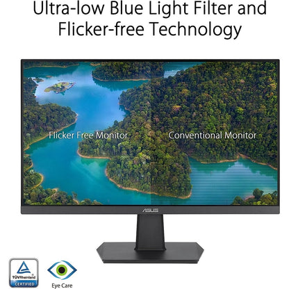 ASUS Eye Care VA24EHF - 24 Zoll Full HD Monitor - Rahmenlos, Flicker-Free, Blaulichtfilter