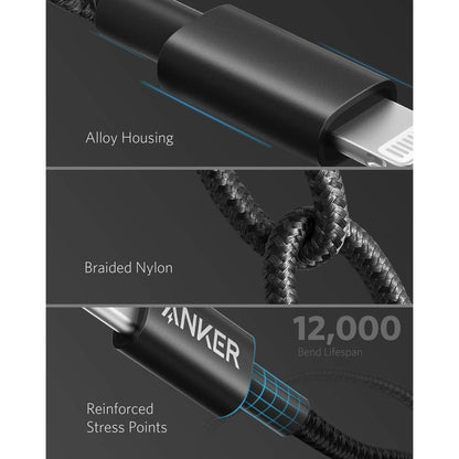 Anker 331 USB - C auf Lightning Kabel New Nylon USB - C auf Lightning Ladekabel (180cm) Geeignet für iPhone - Miyashop24