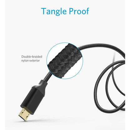 Anker Micro USB Kabel Nylon 1.8M [2-Pack] High Speed Sync und Ladekabel mit vergoldeten Steckern für Samsung