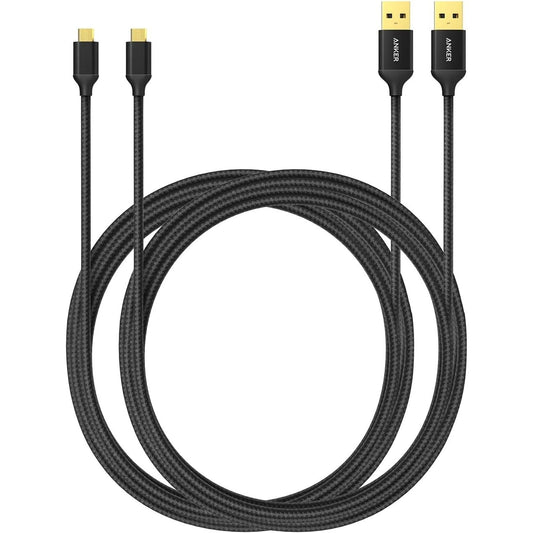 Anker Micro USB Kabel Nylon 1.8M [2-Pack] High Speed Sync und Ladekabel mit vergoldeten Steckern für Samsung