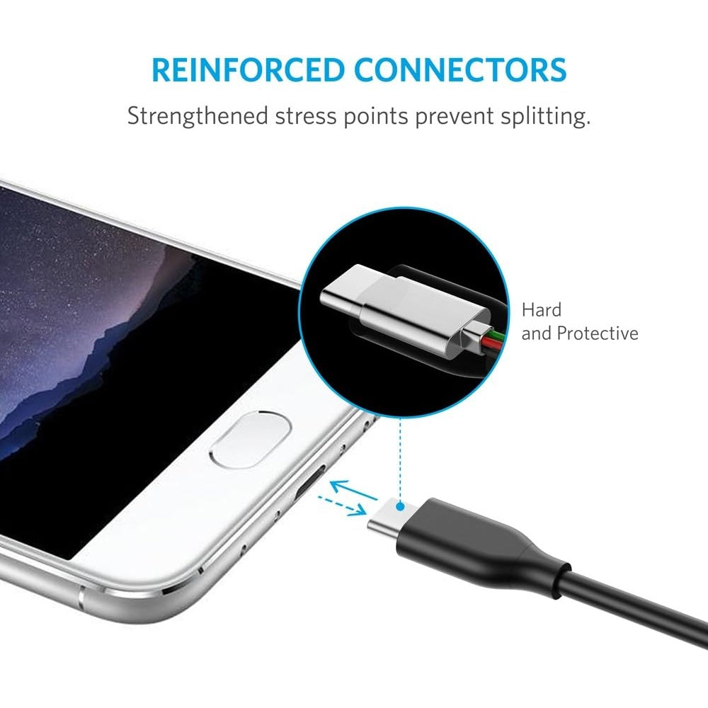 Anker Powerline 90cm USB C auf USB 3.0 Kabel, USB-C mit 56k Ohm Pull-Up Widerstand für USB Type C Geräte