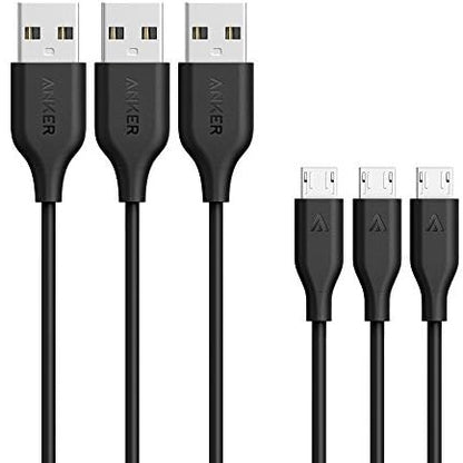 Anker Powerline Micro USB Kabel [3-Pack] 0.9m Ladekabel kompatibel mit Galaxy, Nexus, LG, Motorola, Android