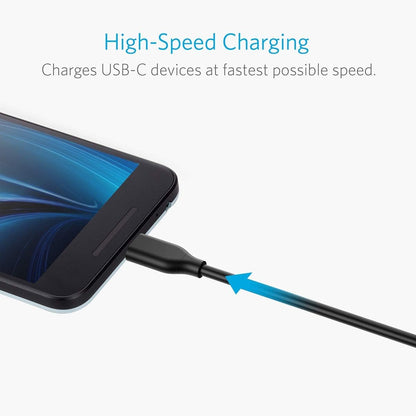 Anker, Powerline USB 3.0 auf USB C Ladekabel 3 m mit 56k Ohm Klimmzugwiderstand für Samsung