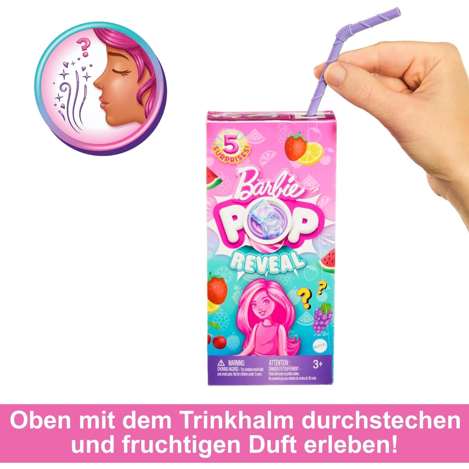 BARBIE HRK58 Pop Reveal Puppensortiment - Saftkartonverpackung mit 5 Überraschungen