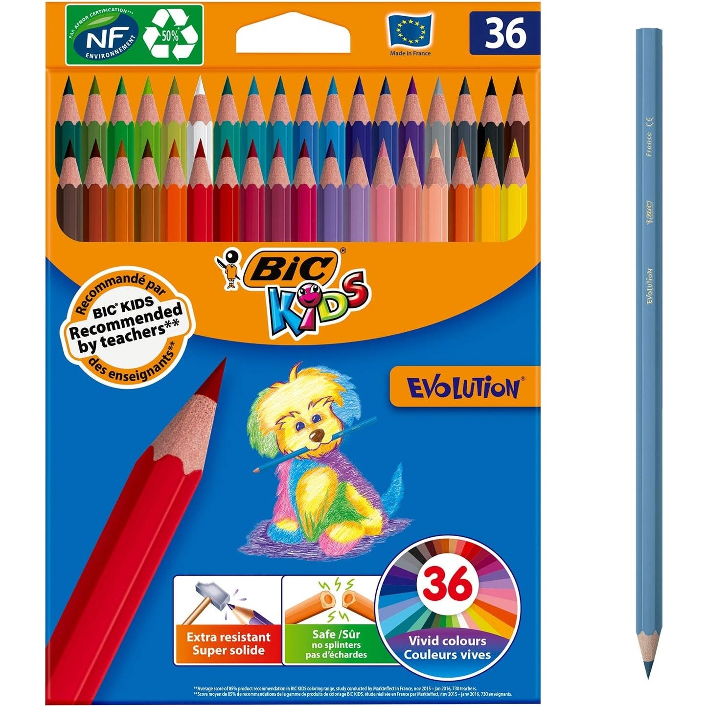 BIC Kids 950526 Buntstift ECOlutions EVOLUTION, 36 Farben sortiert