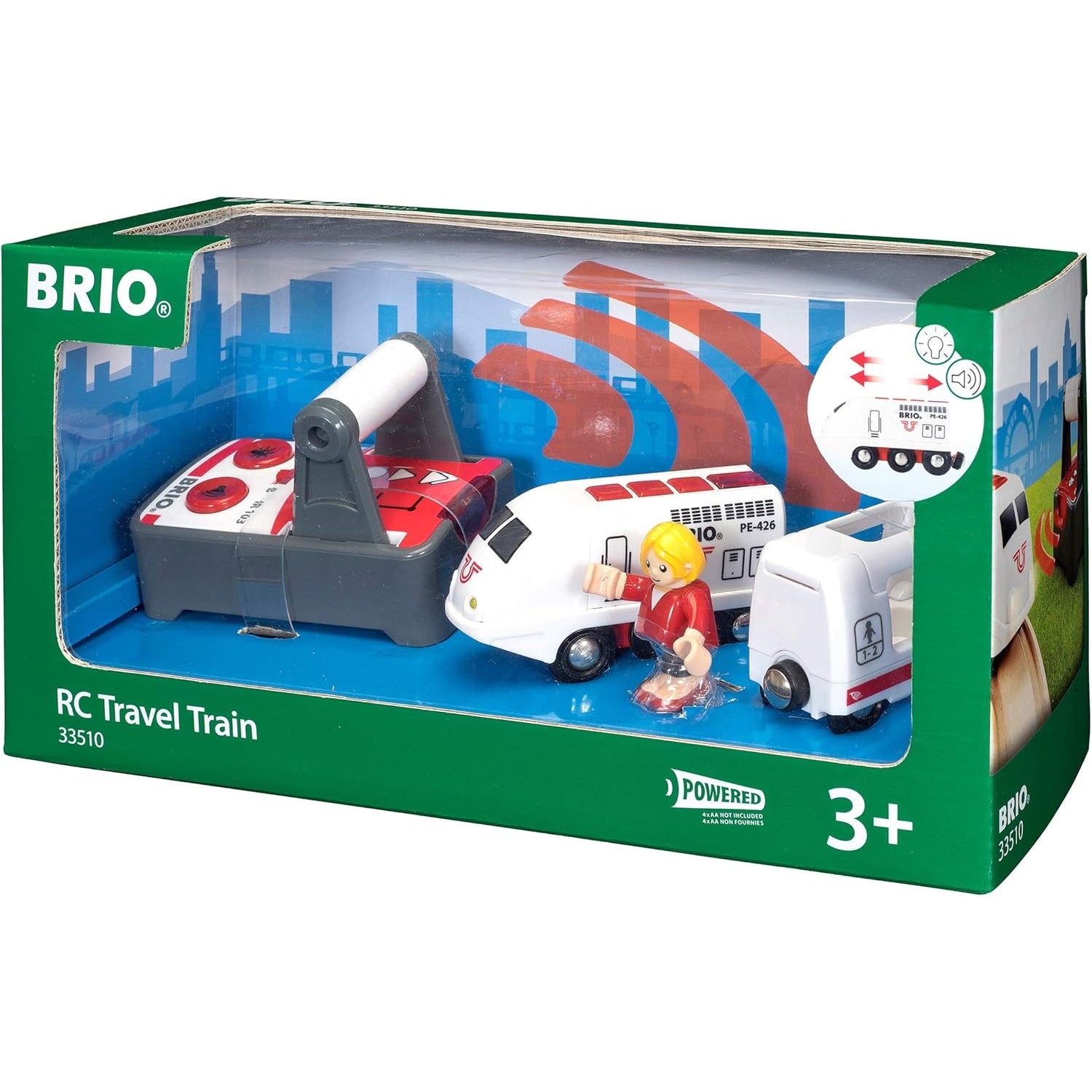 BRIO World 33510 IR Express Reisezug Elektrische Lokomotive mit Fernsteuerung Zubehör