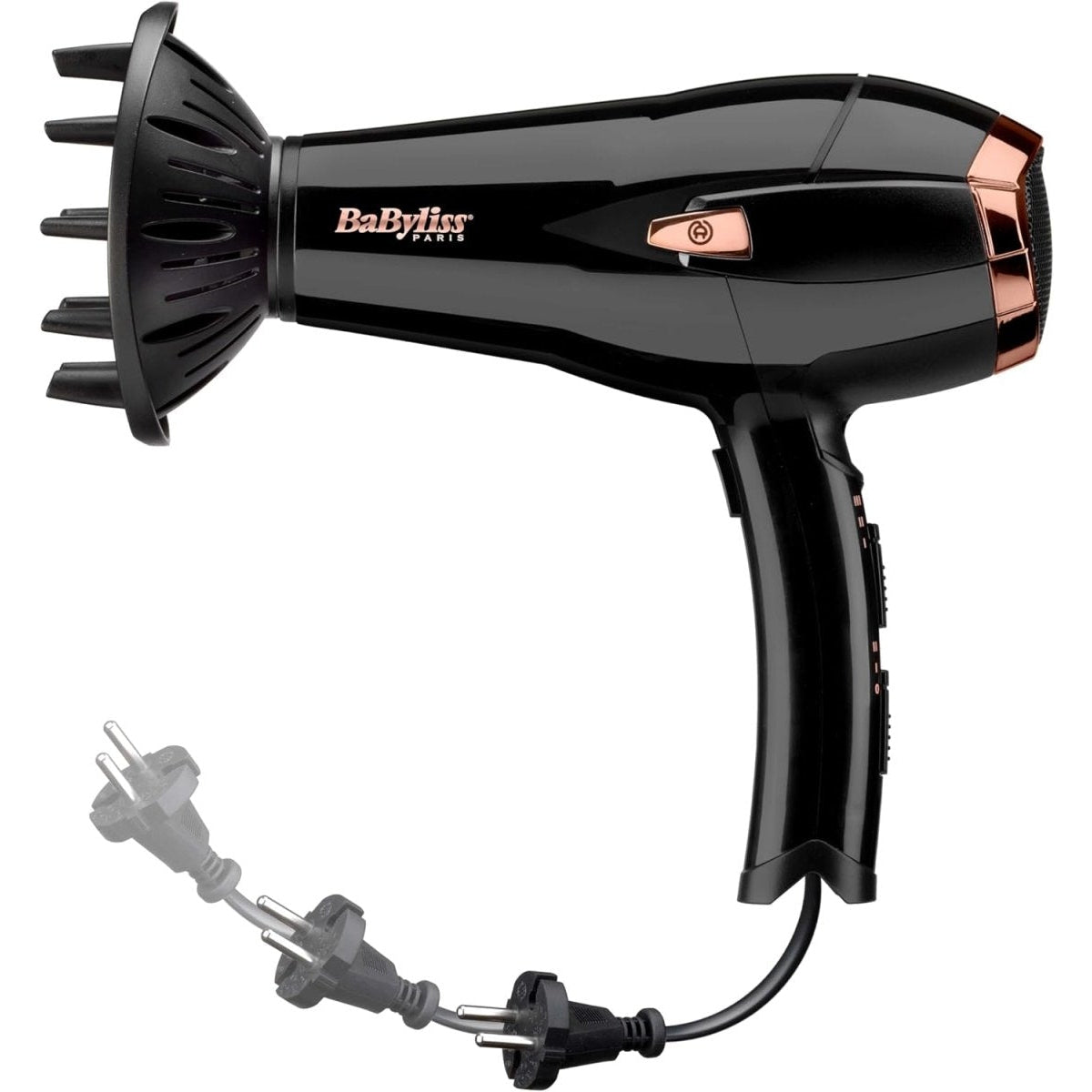 BaByliss Cordkeeper 2000 Ionic-Haartrockner Kabeleinzugsfunktion Im Griff, 2000 Watt schwarz