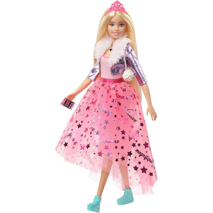 Barbie GML76 Prinzessinnen-Abenteuer Puppe mit Mode ca. 30 cm blond mit Hündchen