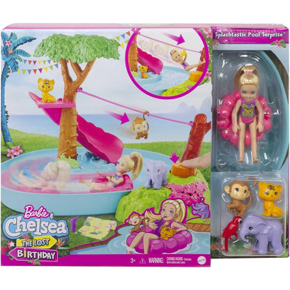 Barbie GTM85 Chelsea „Der verrückte Geburtstag“ Dschungelparty-Spielset mit Chelsea-Puppe