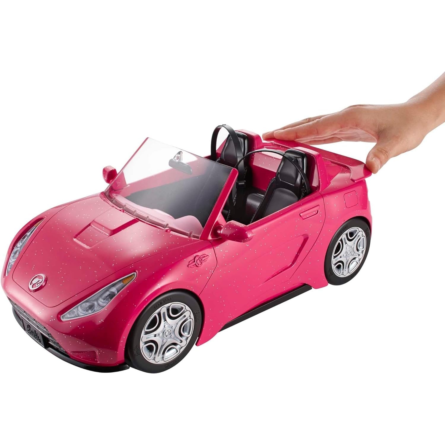 BarbieDVX59 Puppe und Auto, Barbie-Auto in glänzendem Pink, Cabrio-Auto