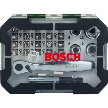 Bosch 26tlg. Schrauberbit und Ratschen-Set (PH-, PZ-, Hex-, T-, S-Bit, Zubehör Bohrschrauber und Schraubendreher)