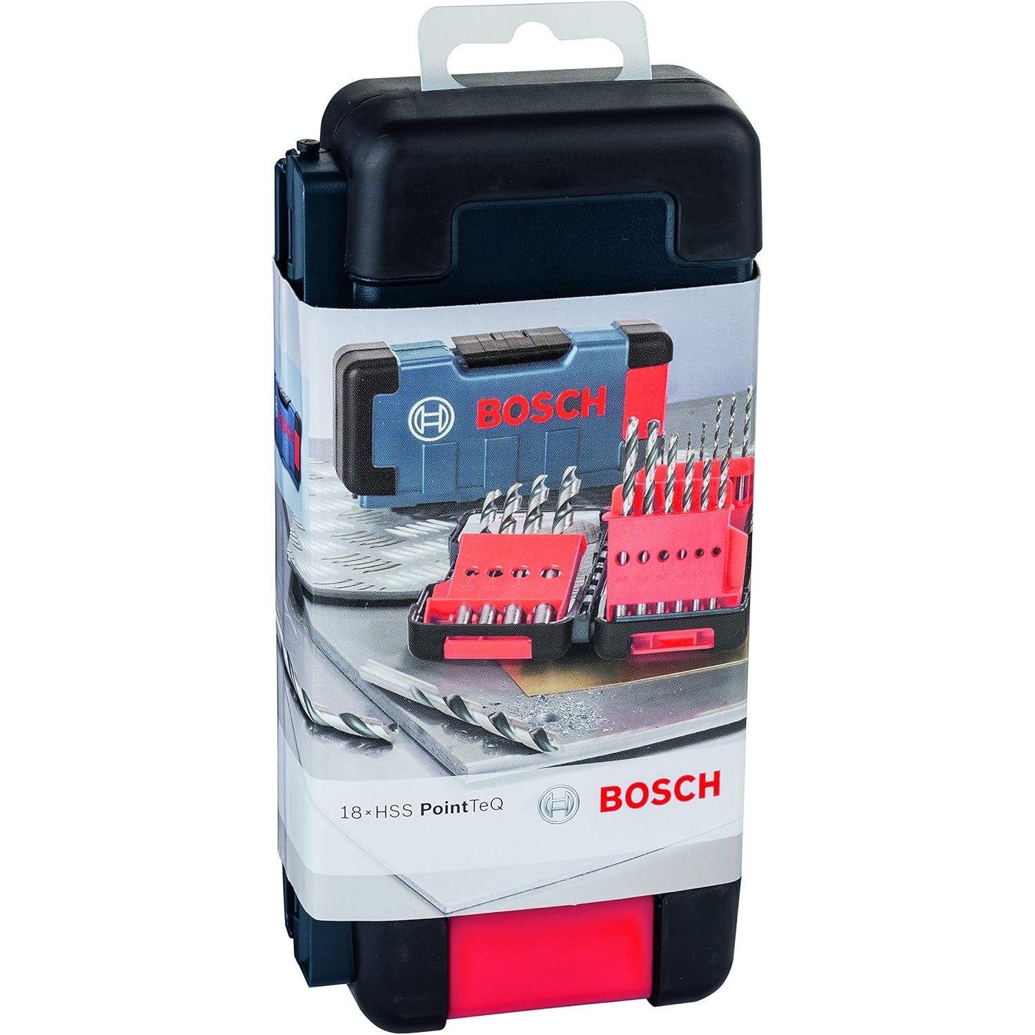 Bosch Professional 18-tlg. HSS Spiralbohrer Set PointTeQ für Metall Ø 1–10 mm Zubehör Bohrmaschine