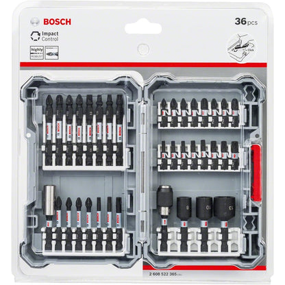 Bosch Professional 36 tlg. Schrauberbit Set (Impact Control, Pick and Click, Zubehör Schlagschrauber)