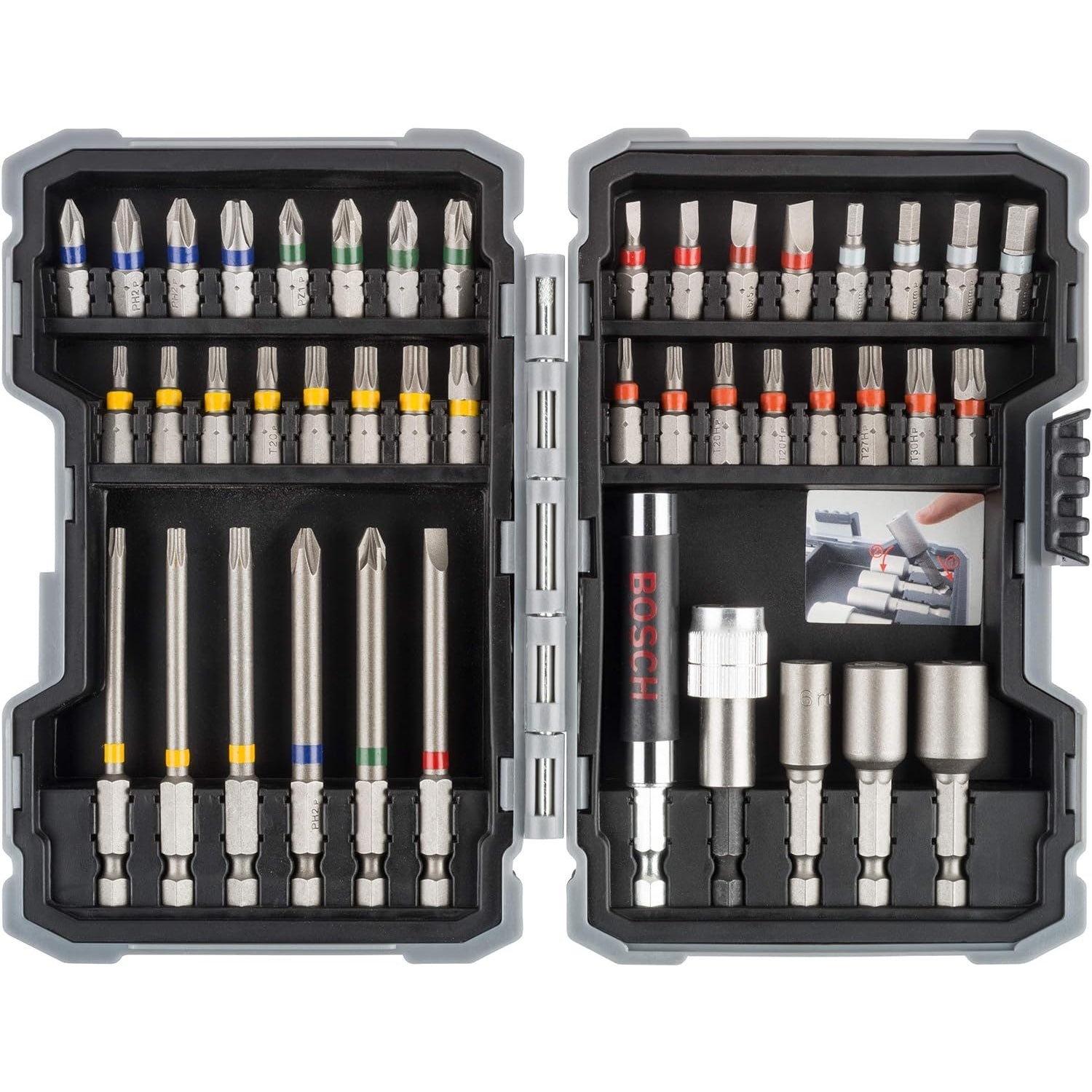 Bosch Professional 43 tlg. Schrauberbits und Steckschlüssel Set Zubehör Bohrmaschine