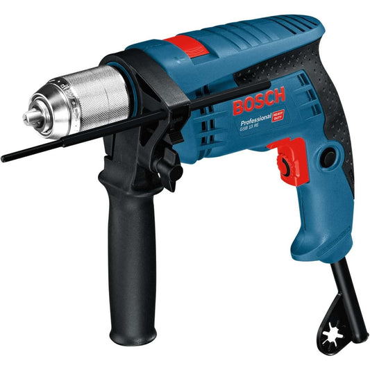 Bosch Professional Schlagbohrmaschine GSB 13 RE (600 Watt, inkl. Tiefenanschlag 210 mm, Schnellspannbohrfutter 13 mm, im Karton)