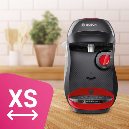 Bosch Tassimo Happy Kapselmaschine TAS1003 Kaffeemaschine vollautomatisch für alle Tassen 1400 W, rot