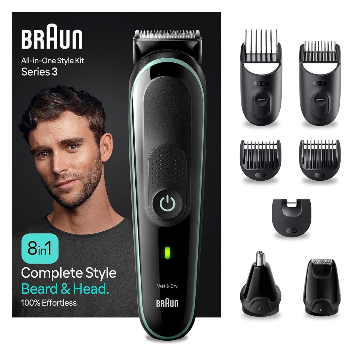 Braun All-In-One Bartpflege Bodygroomer Set, 8-in-1 Barttrimmer, Trimmer/Haarschneider Herren