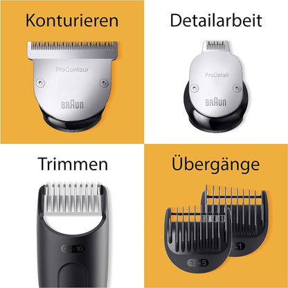 Braun Barttrimmer, Bartschneider/Trimmer/Haarschneider Herren, Haarschneidemaschine Profi