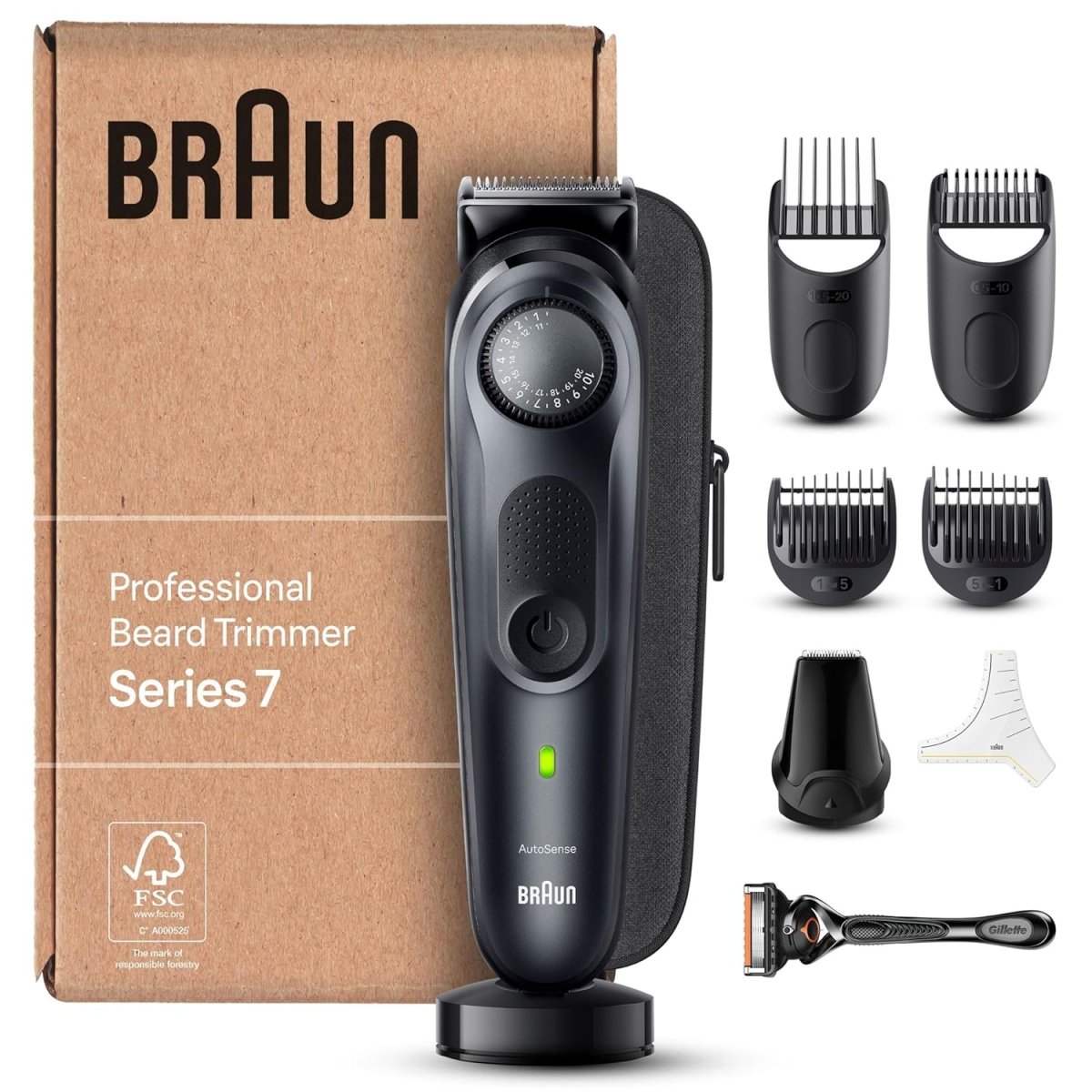 Braun Barttrimmer, Bartschneider/Trimmer/Haarschneider Herren, Haarschneidemaschine Profi