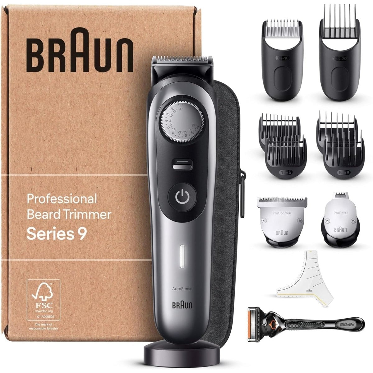 Braun Barttrimmer, Bartschneider/Trimmer/Haarschneider Herren, Haarschneidemaschine Profi