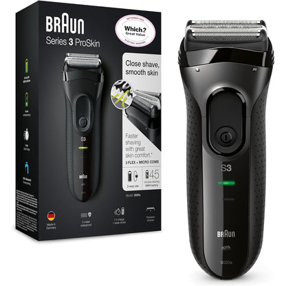 Braun Series 3 ProSkin Rasierer Herren, Elektrorasierer & Trimmer, wiederaufladbar kabellos 45 Min Laufzeit