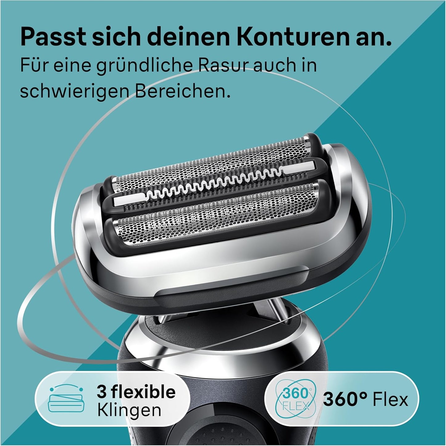 Braun Series 7 Elektrorasierer 360° Flex mit Präzisionstrimmer, Trimmer & Rasierer Herren Elektrisch, Wet & Dry, 71-N1200s