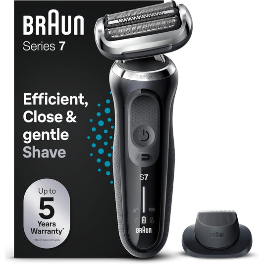 Braun Series 7 Elektrorasierer 360° Flex mit Präzisionstrimmer, Trimmer & Rasierer Herren Elektrisch, Wet & Dry, 71-N1200s