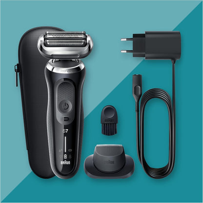 Braun Series 7 Elektrorasierer 360° Flex mit Präzisionstrimmer, Trimmer & Rasierer Herren Elektrisch, Wet & Dry, 71-N1200s