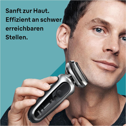 Braun Series 7 Elektrorasierer 360° Flex mit Reinigungsstation, Trimmer & Rasierer Herren Elektrisch, Wet & Dry