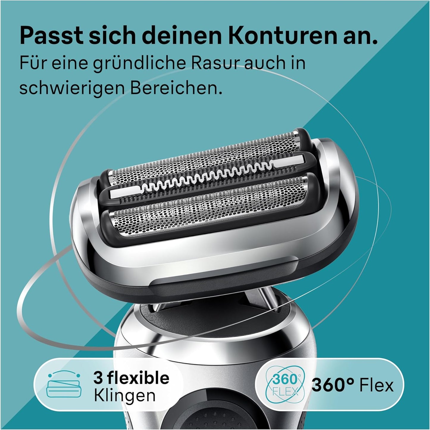 Braun Series 7 Elektrorasierer 360° Flex mit Reinigungsstation, Trimmer & Rasierer Herren Elektrisch, Wet & Dry