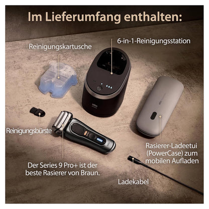 Braun Series 9 Pro+ Elektrorasierer mit 5 Pro Rasierelementen, Rasierer Herren Elektrisch, Langhaarschneider