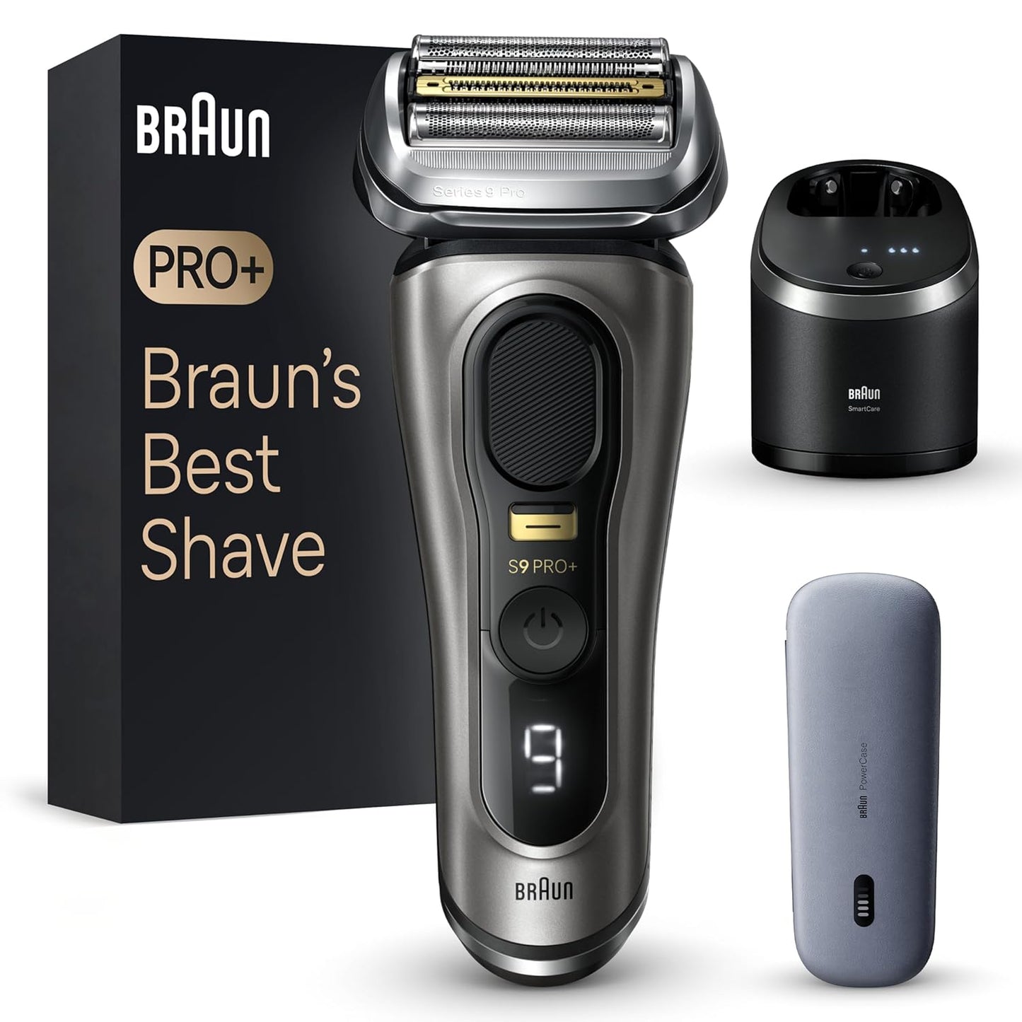 Braun Series 9 Pro+ Elektrorasierer mit 5 Pro Rasierelementen, Rasierer Herren Elektrisch, Langhaarschneider