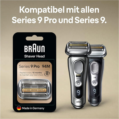 Braun Series 9 Pro Scherkopf, Elektrorasierer, Ersatzscherteil kompatibel mit Rasierer Herren Serie 9 Pro, 94M