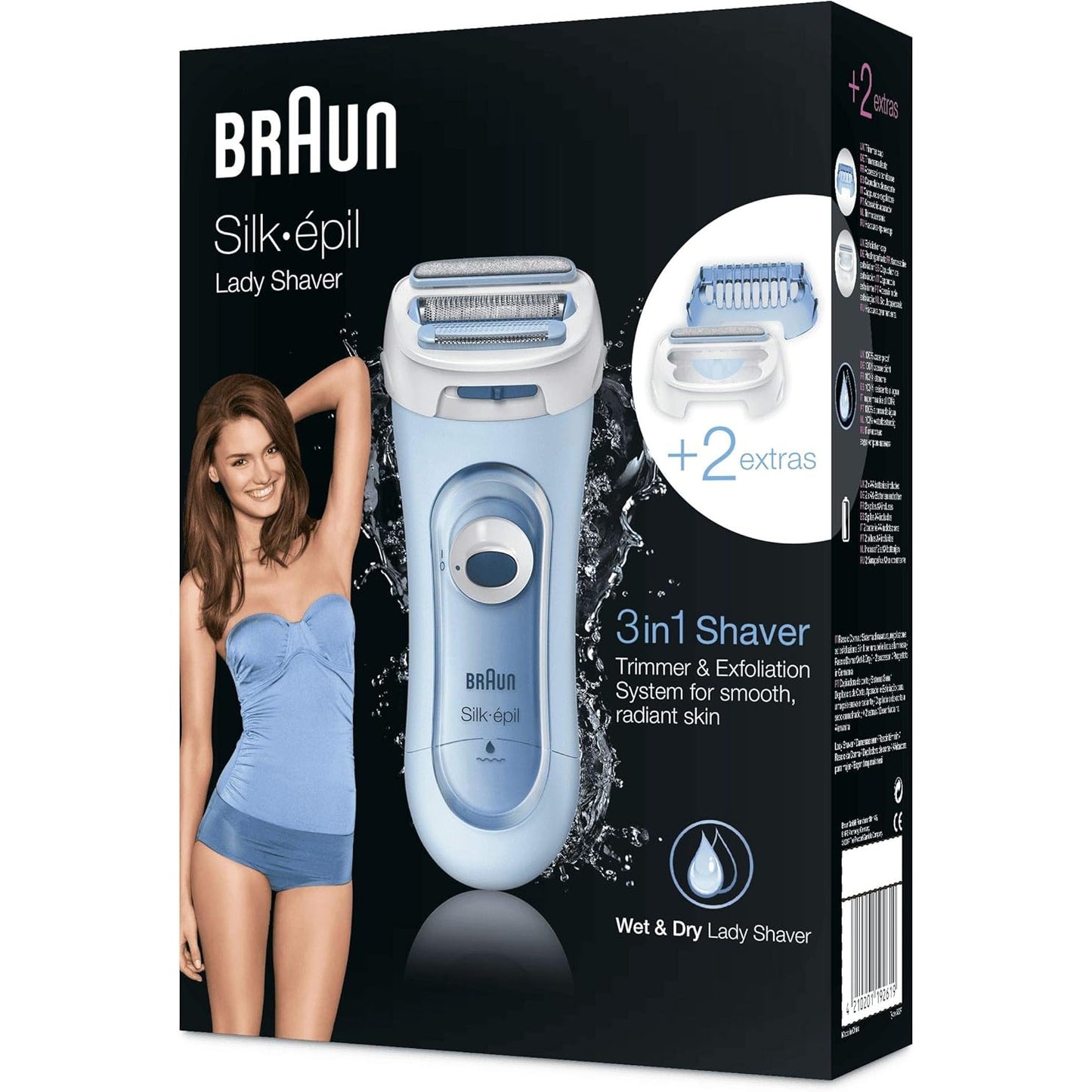 Braun Silk-épil 5 Damenrasierer 3-in-1-Elektrorasierer Trimmer- und Peeling-System Wet & Dry