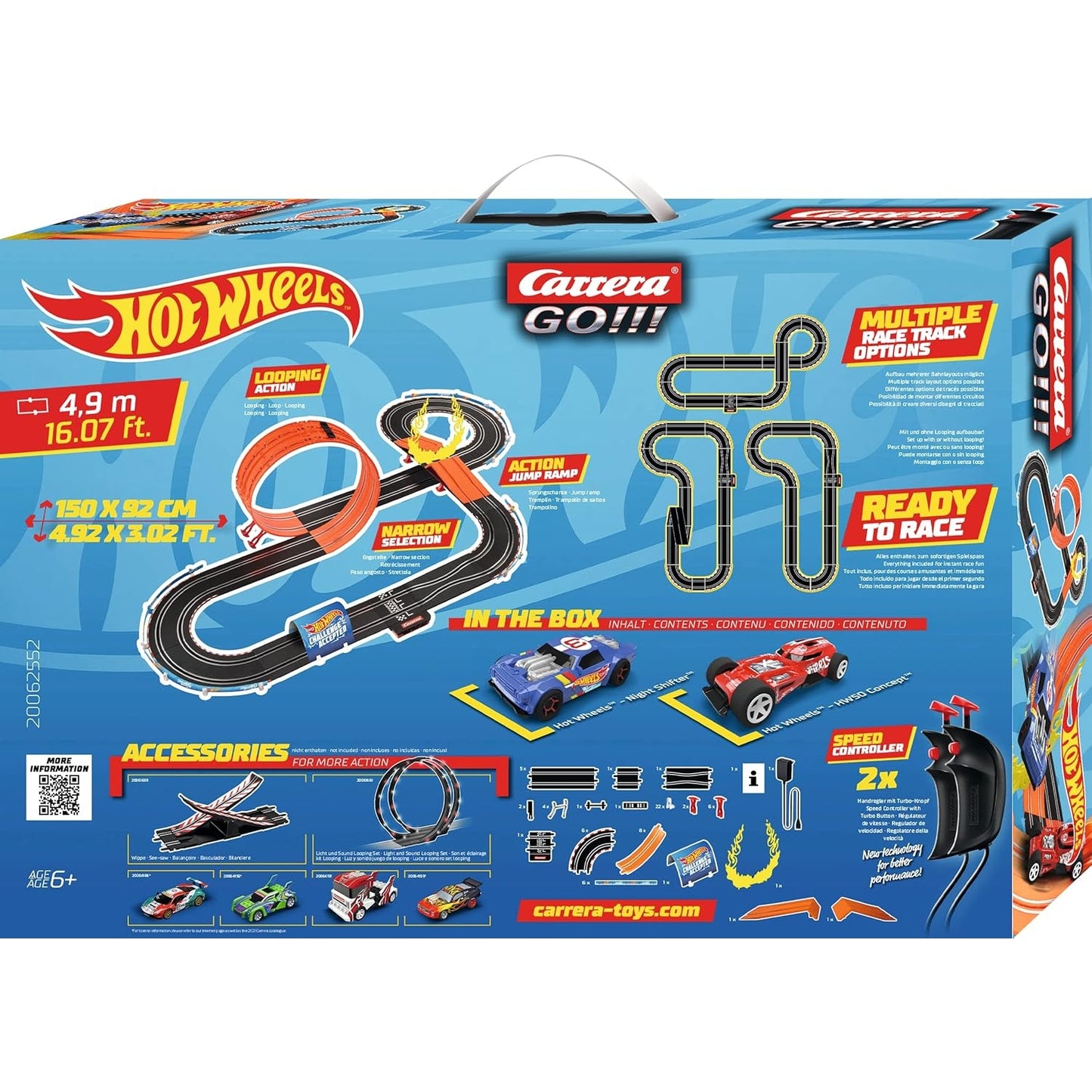 Carrera 20062552 GO!!! Rennstrecken-Set I Hot Wheels I 4,9 m elektrische Rennbahn