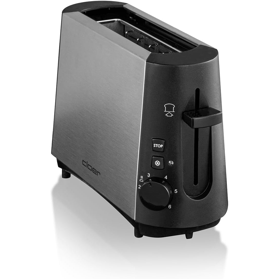 Cloer 3890 Single-Toaster, Minitoaster für 1 Toastscheibe, 600 W, "Auftau-Funktion", Krümelschublade