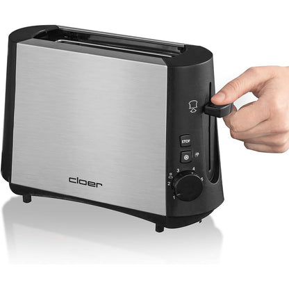 Cloer 3890 Single-Toaster, Minitoaster für 1 Toastscheibe, 600 W, "Auftau-Funktion", Krümelschublade