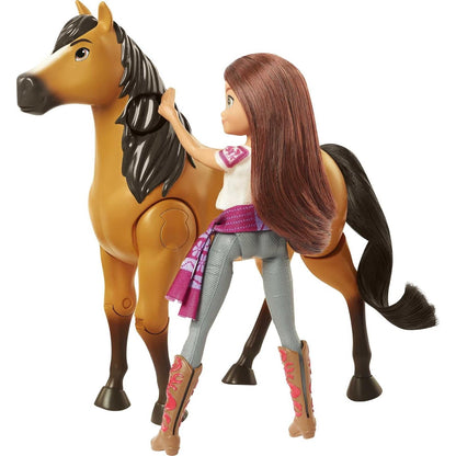 Dreamworks Spirit GXF95 Reitabenteuer Set mit Lucky Puppe 17,78 cm & Pferd Spirit 20,32 cm