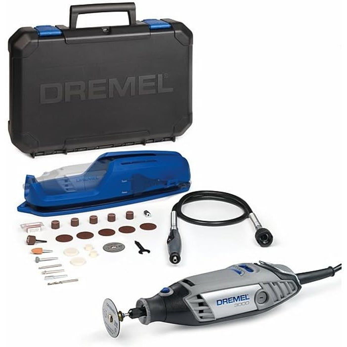 Dremel 3000 Multifunktionswerkzeug 130W, Set mit 1 Aufsatz, 25 Zubehörteilen und Koffer