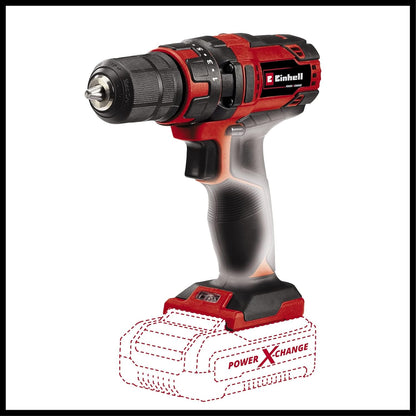 Einhell Akkuschrauber TC-CD 18/35 Li-Solo Power X-Change (Li-Ion, 18 V, 550 min.-1, 35 Nm, 10 mm Bohrfutter, ohne Akku und Ladegerät)