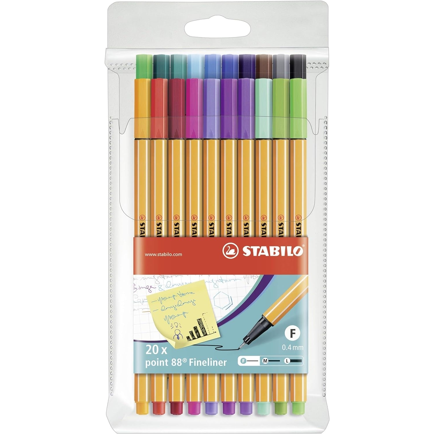 Fineliner - STABILO point 88 - 20er Pack - Sondersortierung