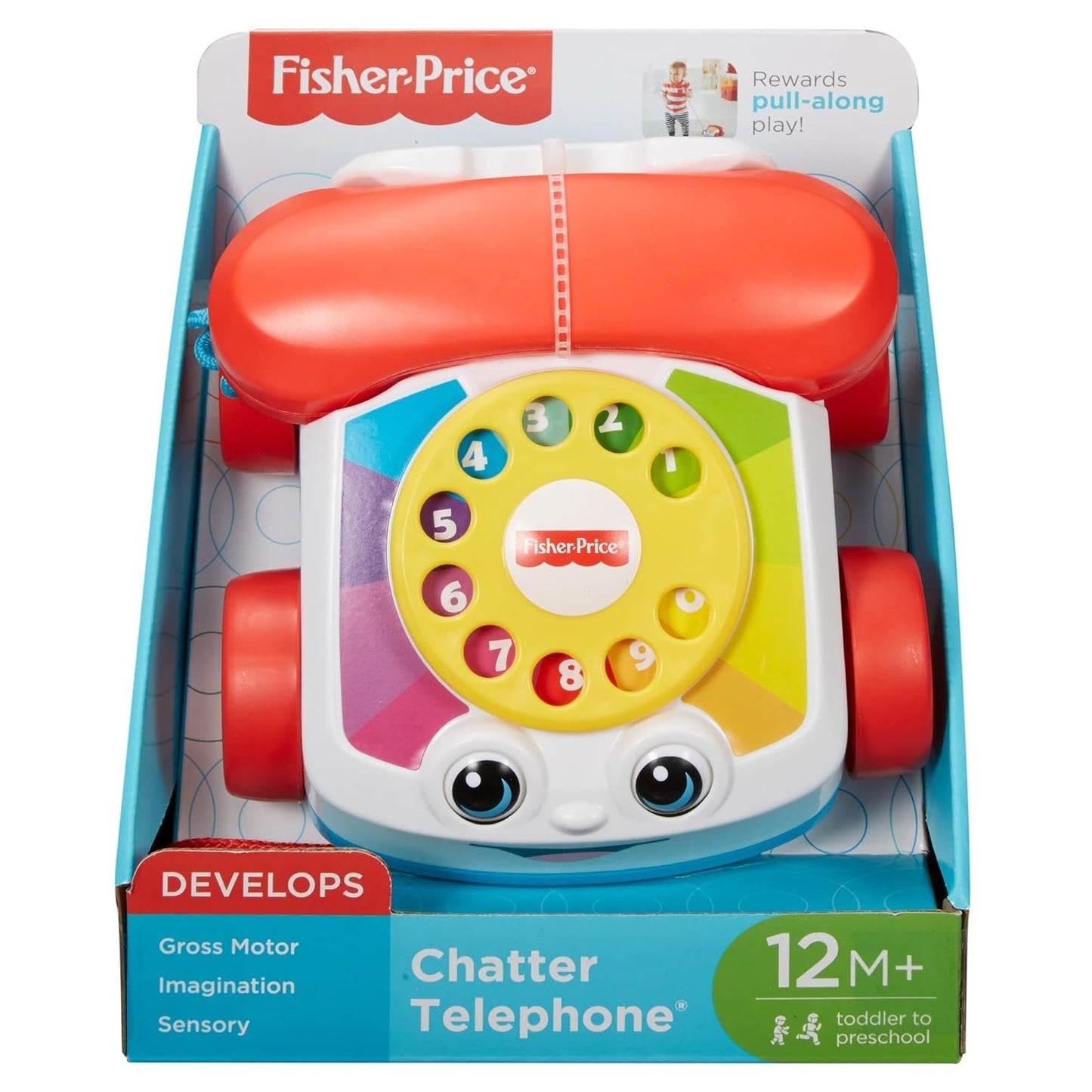 Fisher-Price FGW66 Plappertelefon Motorikspielzeug mit Geräuschen, Babyspielzeug ab 12 Monaten